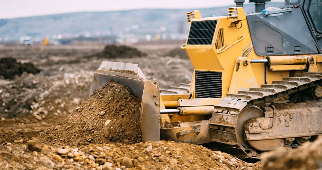 Excavadora en obra